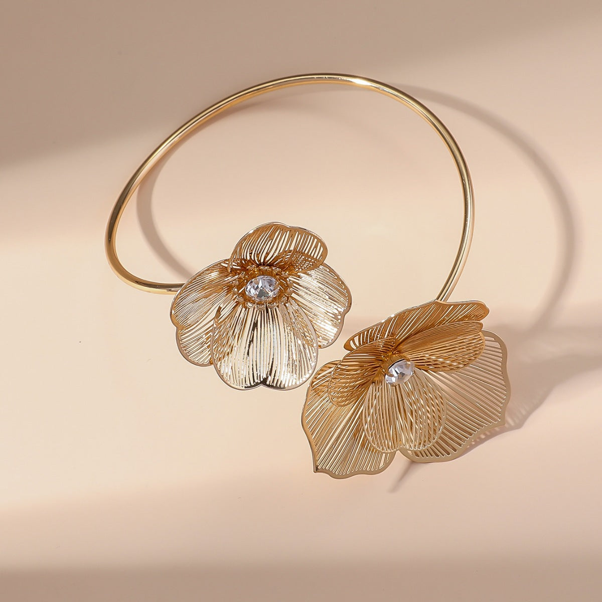 Gold Statement Cuff Bracelets for Women – Nature-Inspired Designs for Ethnic & Party Wear