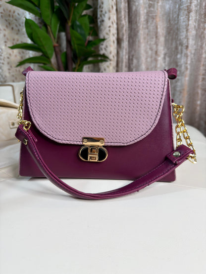 Chic Brown & Beige Tweed Flap Crossbody Shoulder Bag