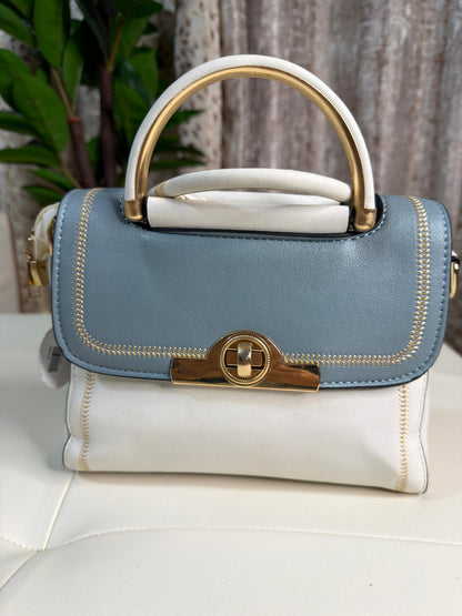 Chic Two-Tone Top Handle Handbag with Crossbody Strap