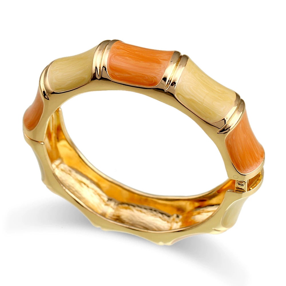 Chic Enamel Hinge Bangle Bracelets - Colorful Collection