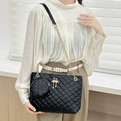 Colorful Geometric Cube Patchwork Shoulder Bag & Coin Purse