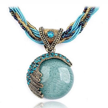 Elegant Braided Colorful Statement Necklace