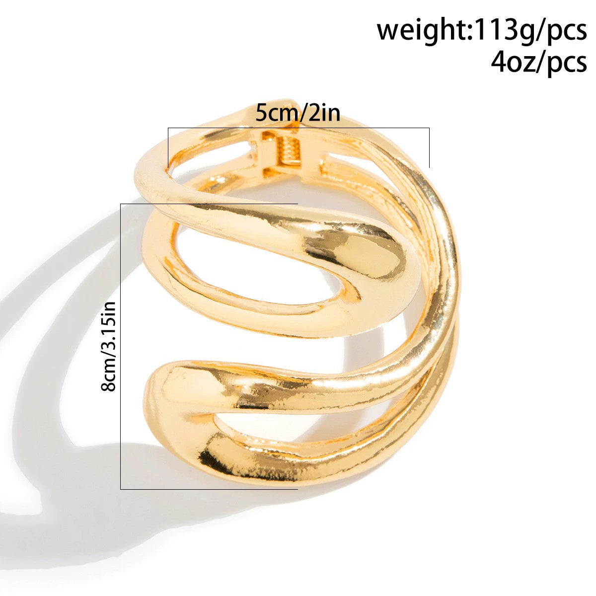 Elegant Gold Irregular Open Cuff Bracelet