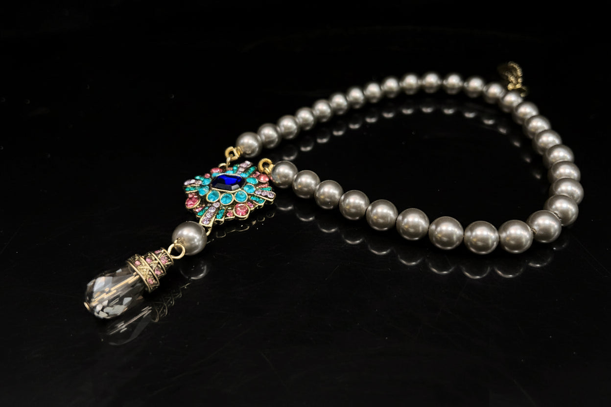 Vivente Royal Blue Gemstone & Pearl Vintage Jewelry Set
