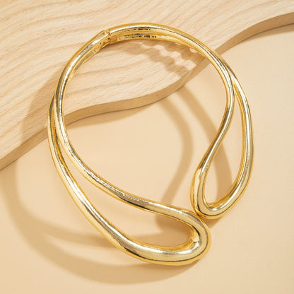 Modern Abstract Gold Choker Necklace | Statement Jewelry