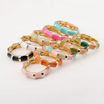 Chic Enamel Hinge Bangle Bracelets - Colorful Collection