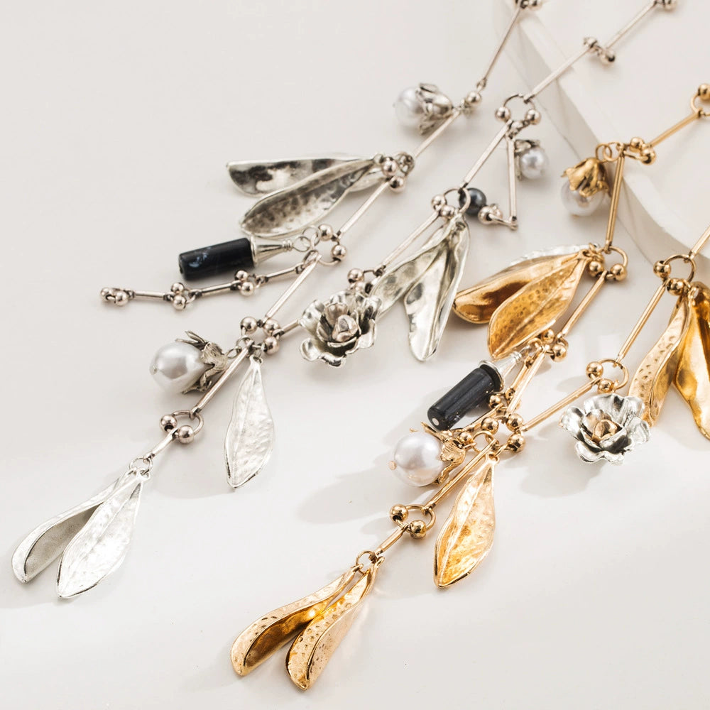 Artisan Multi-Charm Statement Necklace with Pearls