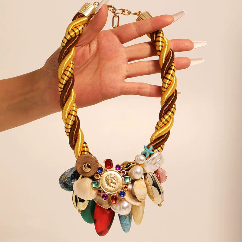 Bohemian Coastal Charm Statement Choker Necklace