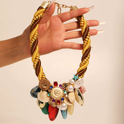 Bohemian Coastal Charm Statement Choker Necklace