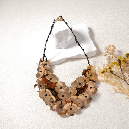 Chunky Gold Floral Statement Necklace