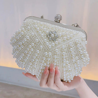 Luxury Pearl Bridal Clutch Bag - Wedding & Evening Handbag