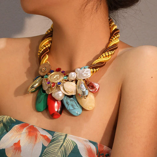 Bohemian Coastal Charm Statement Choker Necklace