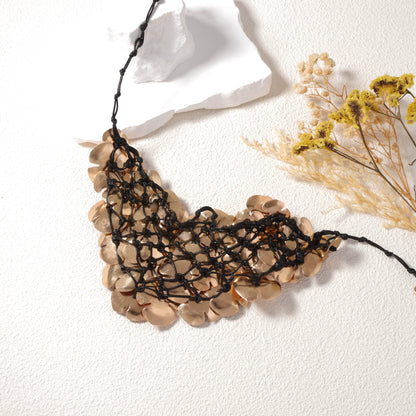 Chunky Gold Floral Statement Necklace