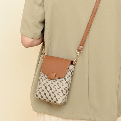 Chic Monogram Crossbody Phone Bag for Women - Compact Style
