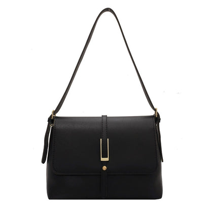 Elegant Brown Faux Leather Flap Crossbody Shoulder Bag