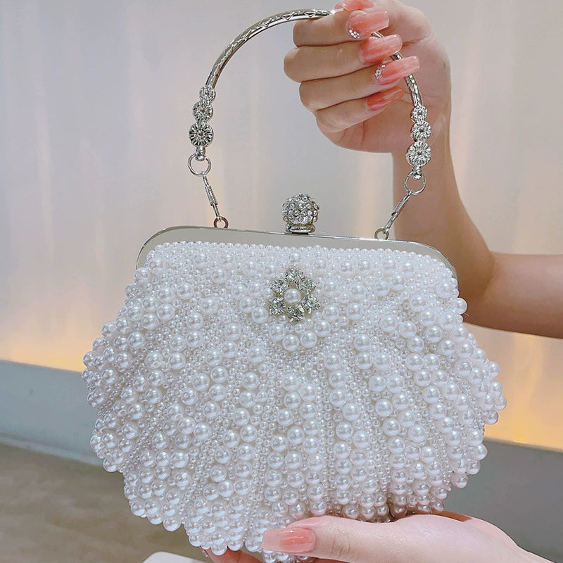 Luxury Pearl Bridal Clutch Bag - Wedding & Evening Handbag