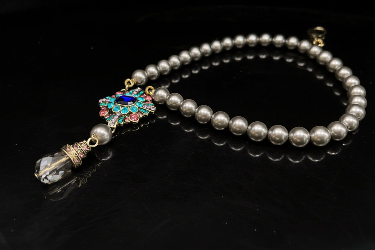 Vivente Royal Blue Gemstone & Pearl Vintage Jewelry Set