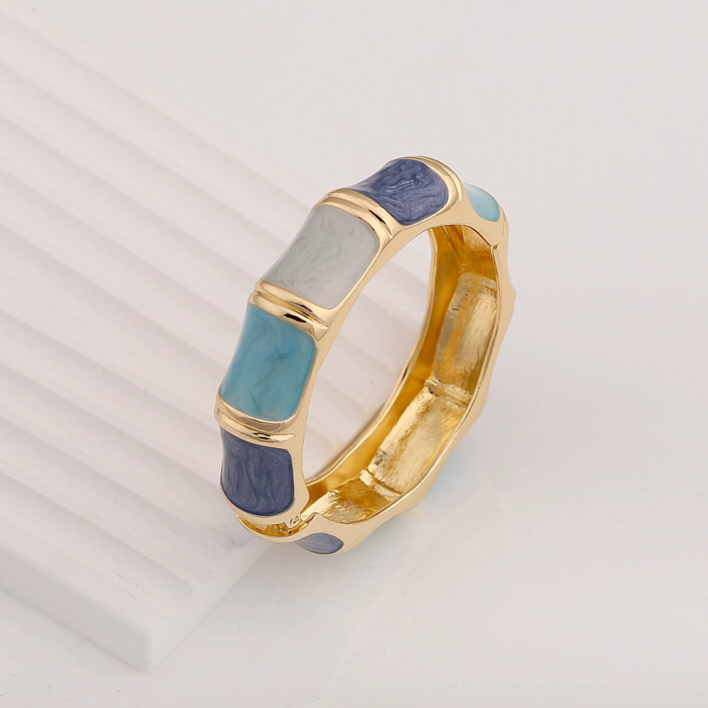 Chic Enamel Hinge Bangle Bracelets - Colorful Collection