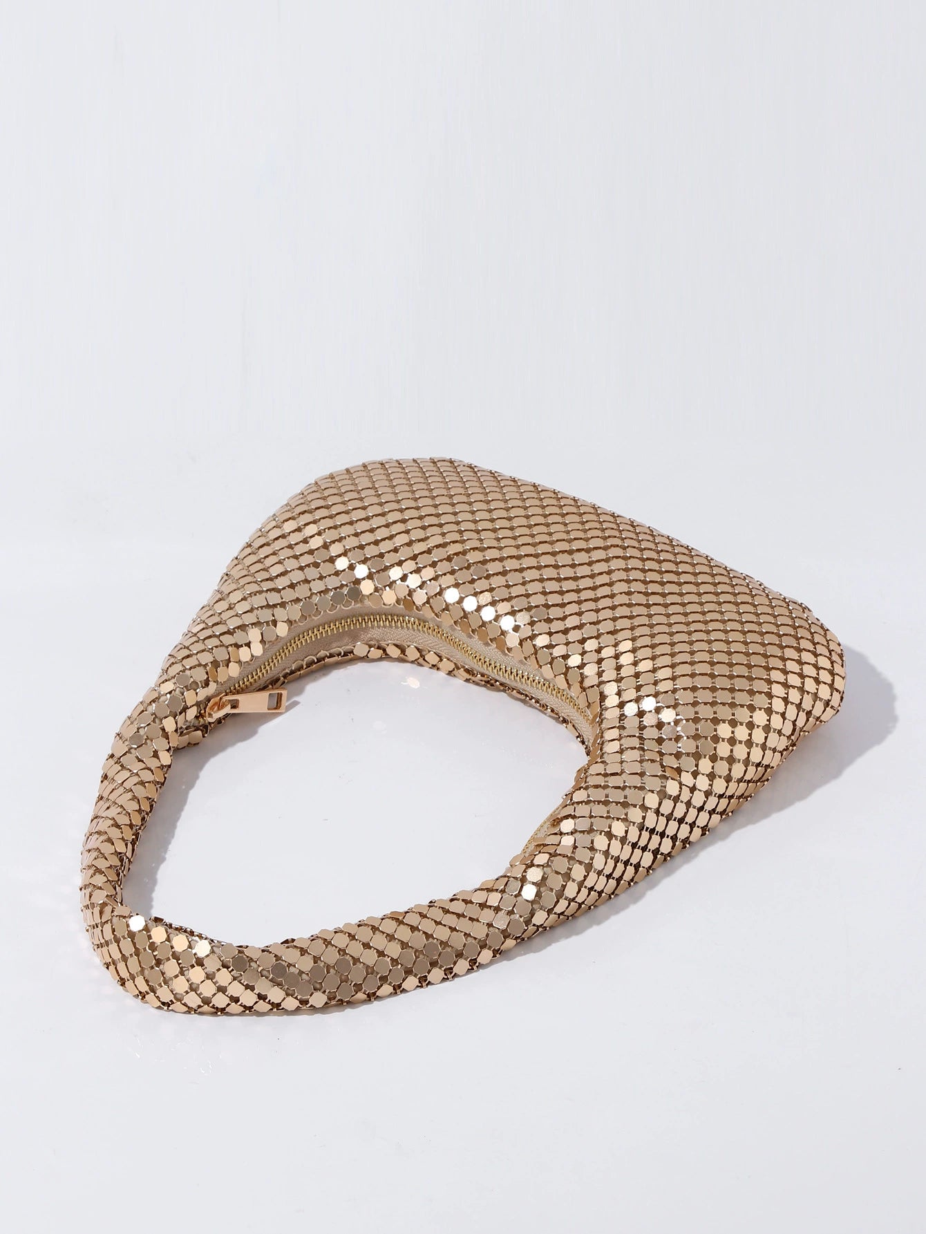 Glamorous Gold Metal Mesh Shoulder Bag