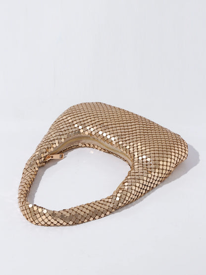 Glamorous Gold Metal Mesh Shoulder Bag