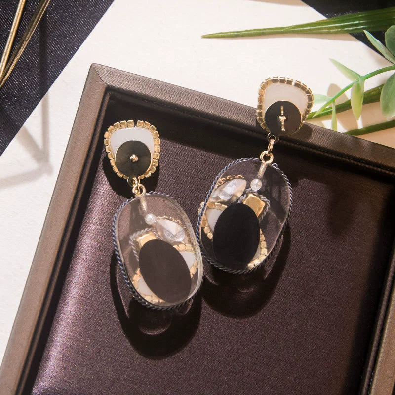 Vintage-Inspired Pearl & Crystal Dangle Statement Earrings