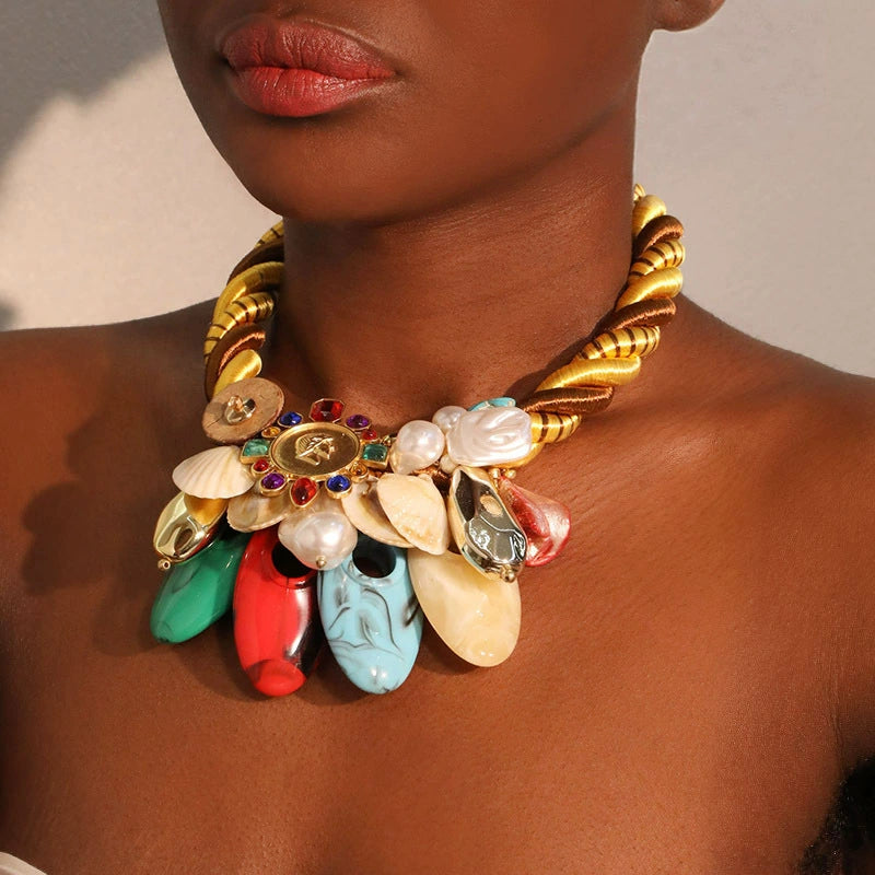 Bohemian Coastal Charm Statement Choker Necklace