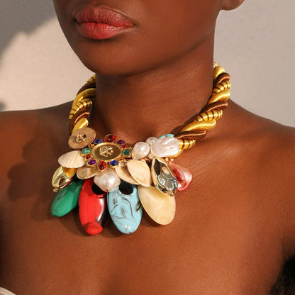 Bohemian Coastal Charm Statement Choker Necklace