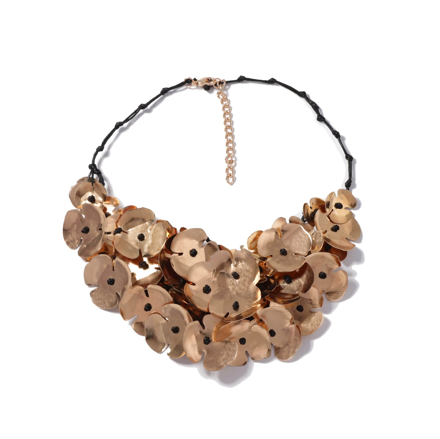 Chunky Gold Floral Statement Necklace