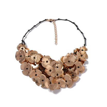 Chunky Gold Floral Statement Necklace