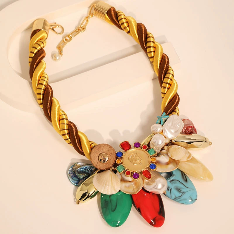 Bohemian Coastal Charm Statement Choker Necklace