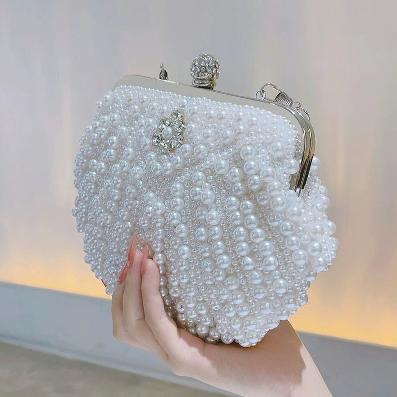 Luxury Pearl Bridal Clutch Bag - Wedding & Evening Handbag