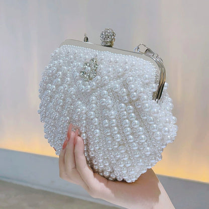 Luxury Pearl Bridal Clutch Bag - Wedding & Evening Handbag