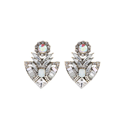 Luxury Geometric Crystal Statement Stud Earrings