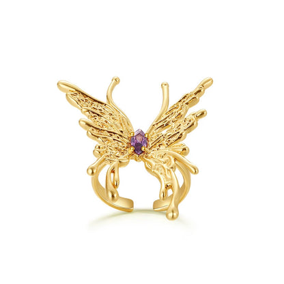 Enchanting Gold Butterfly Statement Ring