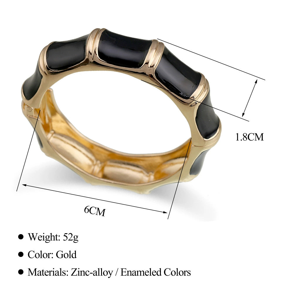 Chic Enamel Hinge Bangle Bracelets - Colorful Collection