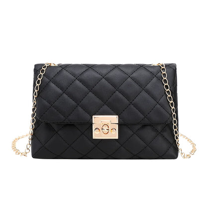 Elegant Quilted Crossbody Bag with Gold Chain