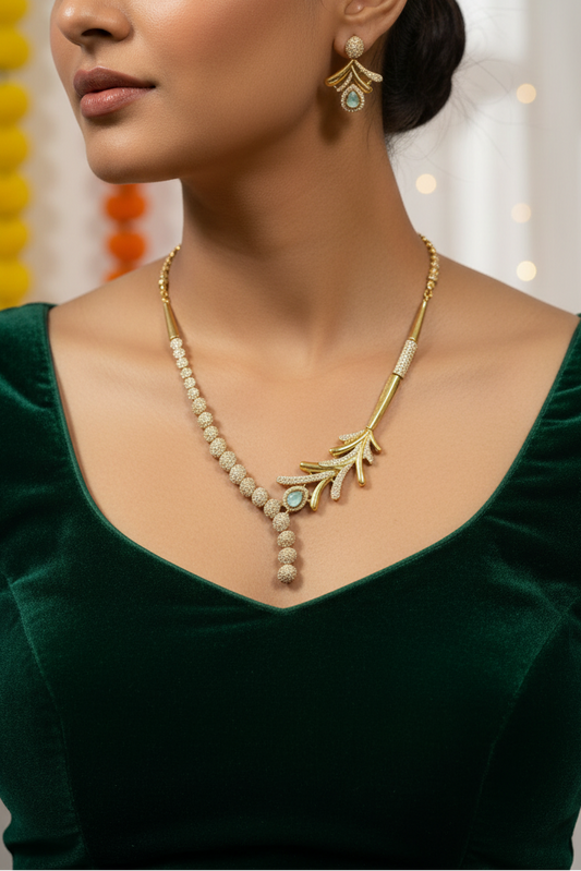 Traditional exquisite gold-plated jewelry set